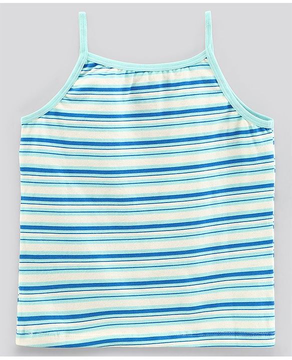 Pine Kids Anti-Microbial & Biowashed Sleeveless Slips Multi Print & Bow Pack Of 3 - Green Blue