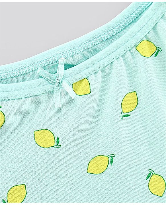 Pine Kids Anti-Microbial & Biowashed Sleeveless Slips Multi Print & Bow Pack Of 3 - Green Blue