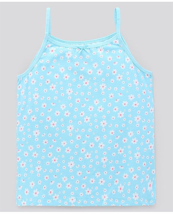 Pine Kids Sleeveless Cotton Lycra  Antimicrobial And BioWashed Slips Stripe Dot And Floral Print Pack Of 3 (Colour May Vary)