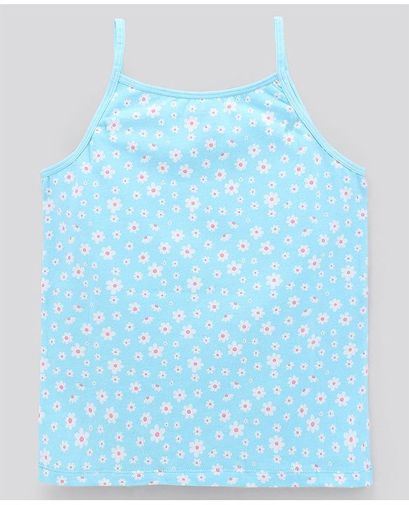Pine Kids Sleeveless Cotton Lycra  Antimicrobial And BioWashed Slips Stripe Dot And Floral Print Pack Of 3 (Colour May Vary)