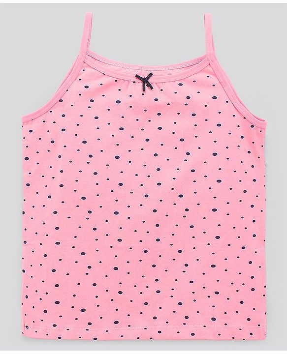 Pine Kids Sleeveless Cotton Lycra  Antimicrobial And BioWashed Slips Stripe Dot And Floral Print Pack Of 3 (Colour May Vary)
