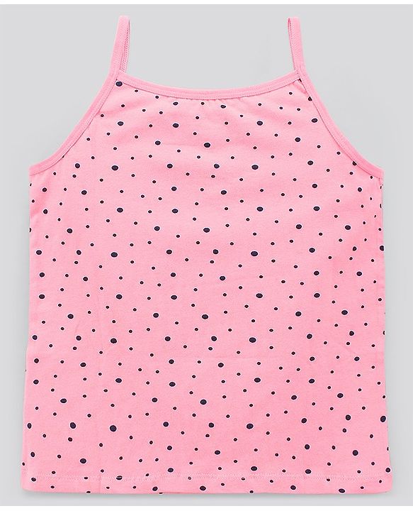 Pine Kids Sleeveless Cotton Lycra  Antimicrobial And BioWashed Slips Stripe Dot And Floral Print Pack Of 3 (Colour May Vary)