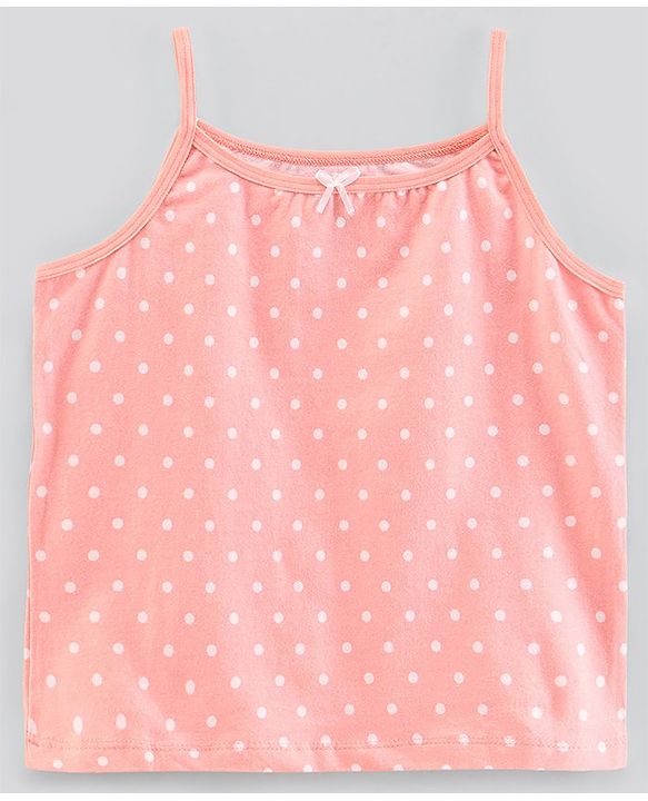 Pine Kids Anti-Microbial & Biowashed Sleeveless Slips Multi Print & Bow Pack Of 3 - White Peach Black