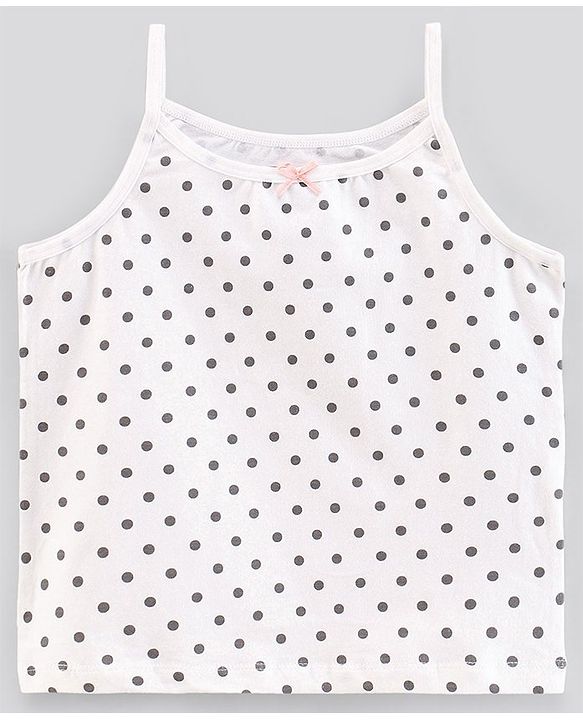 Pine Kids Anti-Microbial & Biowashed Sleeveless Slips Multi Print & Bow Pack Of 3 - White Peach Black