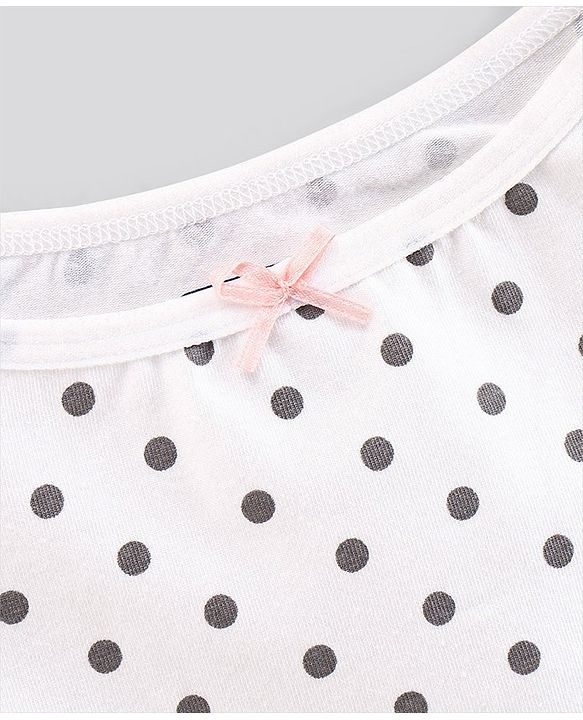 Pine Kids Anti-Microbial & Biowashed Sleeveless Slips Multi Print & Bow Pack Of 3 - White Peach Black
