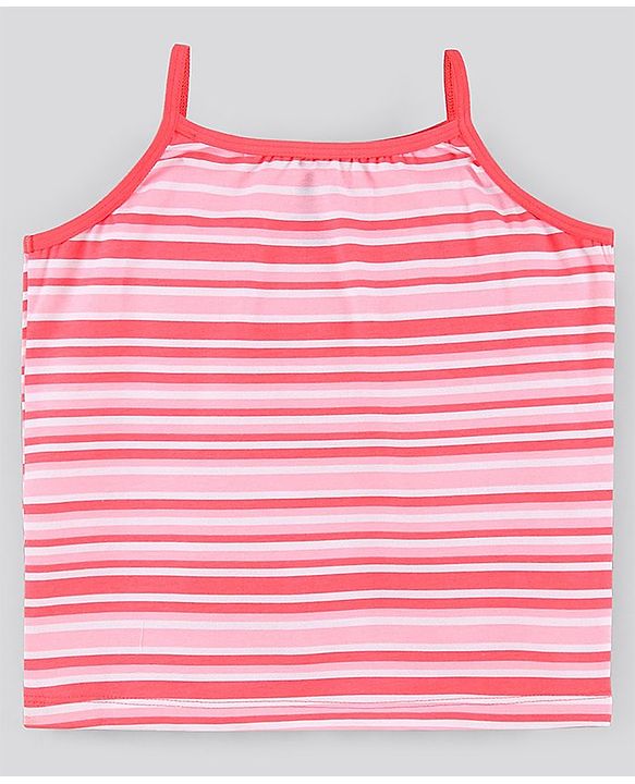 Pine Kids Anti-Microbial & Biowashed Sleeveless Slips Multi Print & Bow Pack Of 3 - Red Pink