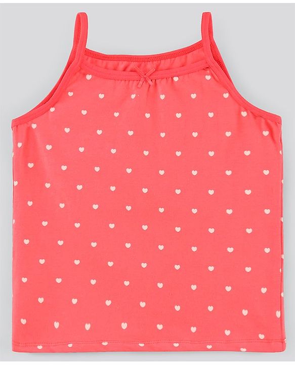 Pine Kids Anti-Microbial & Biowashed Sleeveless Slips Multi Print & Bow Pack Of 3 - Red Pink