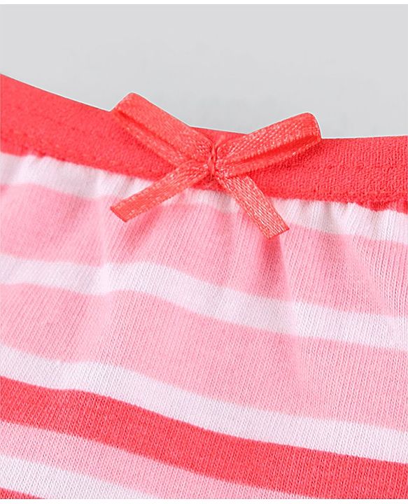 Pine Kids Anti-Microbial & Biowashed Sleeveless Slips Multi Print & Bow Pack Of 3 - Red Pink