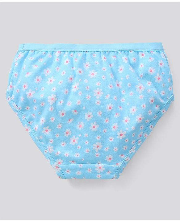 Pine Kids Antimicrobial And Biowashed Cotton Lycra Panties Floral Dot And Stripe Print Pack Of 3 (Colour May Vary)