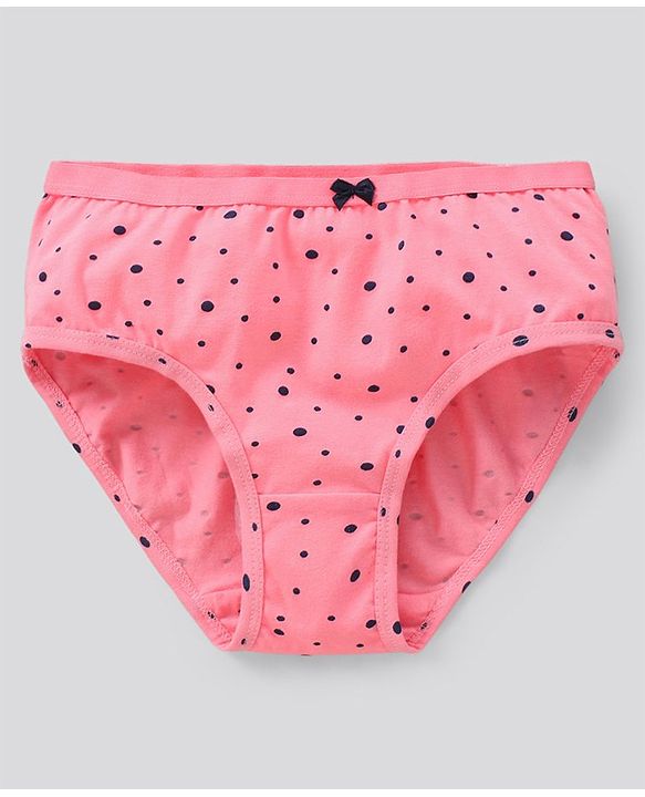 Pine Kids Antimicrobial And Biowashed Cotton Lycra Panties Floral Dot And Stripe Print Pack Of 3 (Colour May Vary)