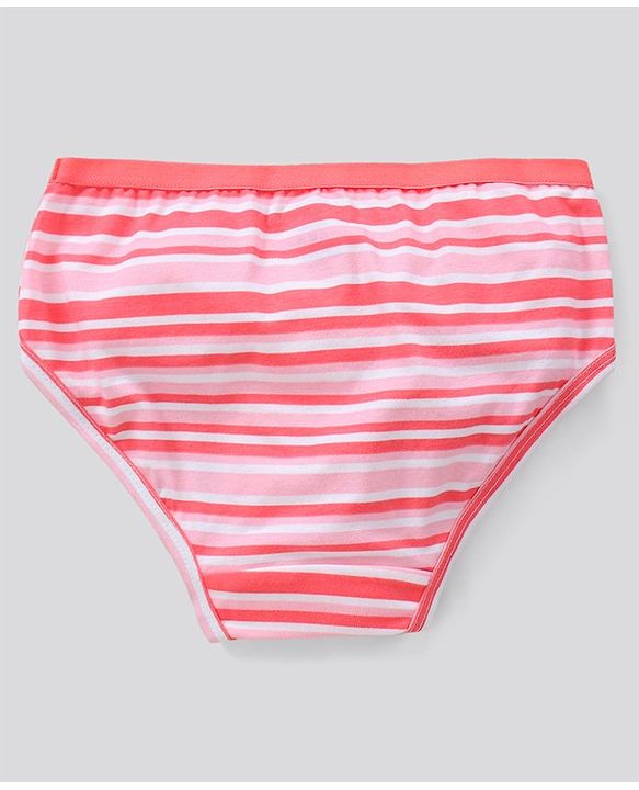 Pine Kids Cotton Lycra Biowashed Panties Heart Stripe And Dot Print Pack Of 3 (Colour May Vary)