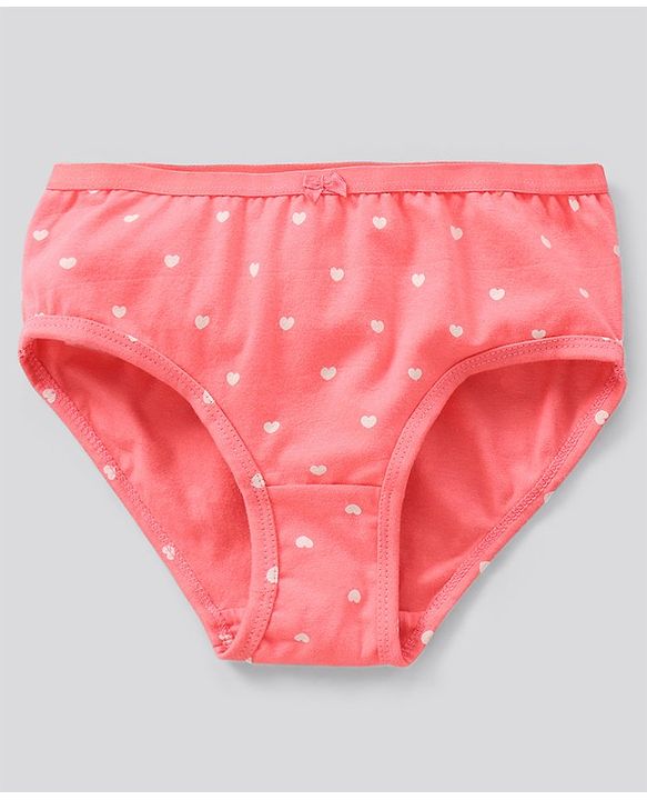 Pine Kids Cotton Lycra Biowashed Panties Heart Stripe And Dot Print Pack Of 3 (Colour May Vary)