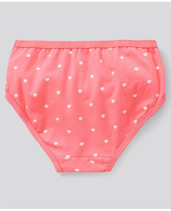 Pine Kids Cotton Lycra Biowashed Panties Heart Stripe And Dot Print Pack Of 3 (Colour May Vary)