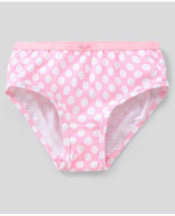 Pine Kids Cotton Lycra Biowashed Panties Heart Stripe And Dot Print Pack Of 3 (Colour May Vary)