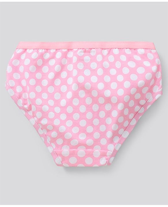 Pine Kids Cotton Lycra Biowashed Panties Heart Stripe And Dot Print Pack Of 3 (Colour May Vary)