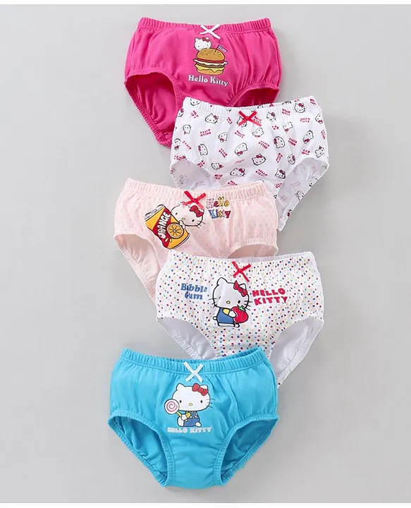 Buy Bodycare Cotton Panties Hello Kitty Print Pack of 5 Multicolour for  Girls (18-24Months) Online in India, Shop at  - 10868983