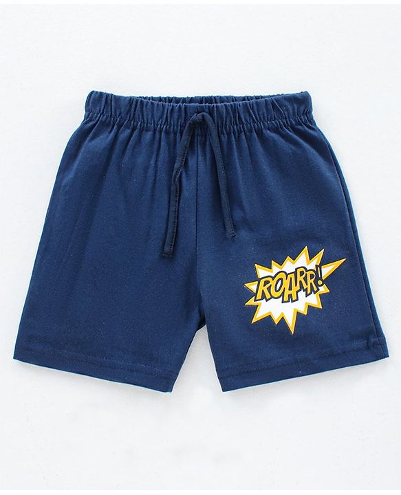 Babyhug Knit Shorts Dino & Text Print Pack of 2 - Lime Navy