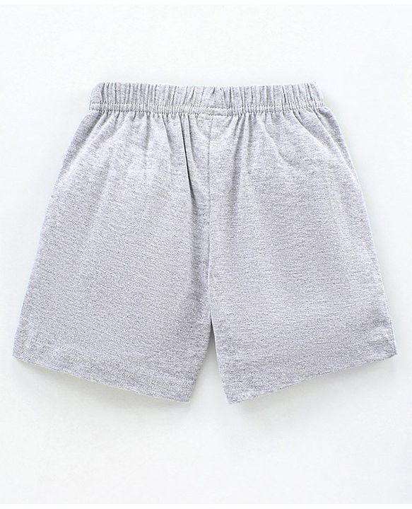 Babyhug Knit Shorts Vehicles & Text Print Pack of 2 - Blue Grey
