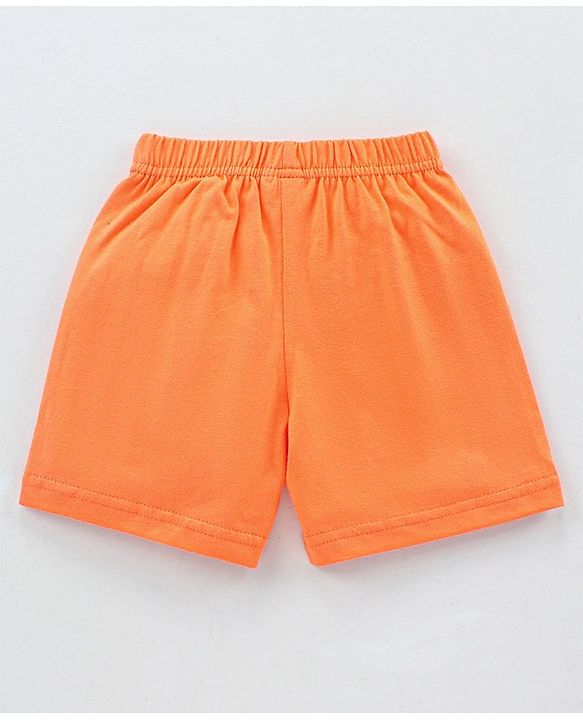 Babyhug Knit Shorts Dino & Text Print Pack of 2 - Sky Blue Coral