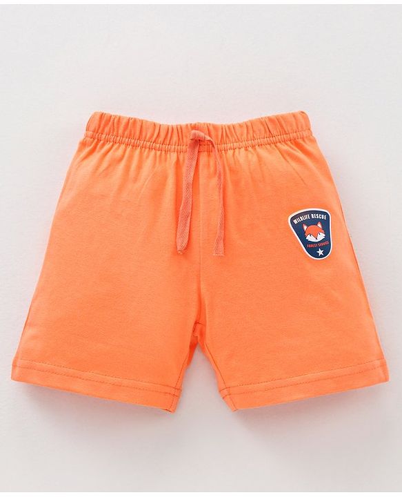 Babyhug Knit Shorts Fox Print Pack of 2 - Blue Orange