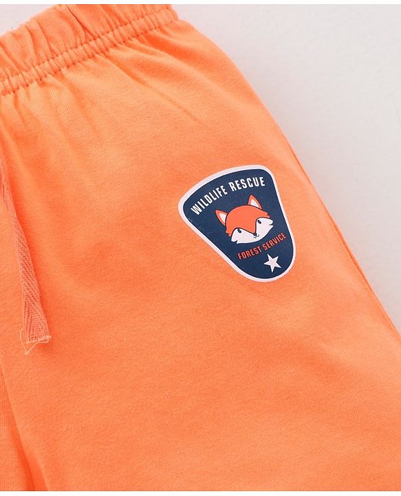 Babyhug Knit Shorts Fox Print Pack of 2 - Blue Orange