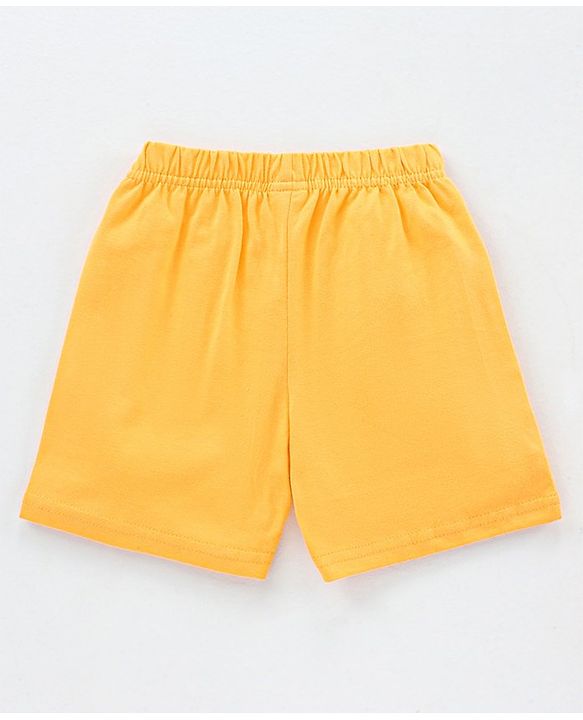 Babyhug Knit Shorts Tiger & Roar Print Pack of 2 - Olive Yellow