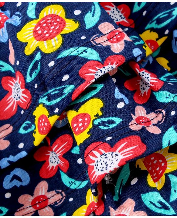 Babyhug Knee Length Layered Skirt Floral Print - Multicolor