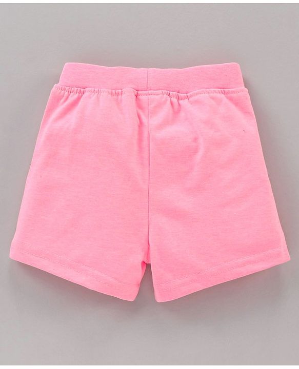 Babyhug Cotton Knit Short Length Short Text Print - Pink