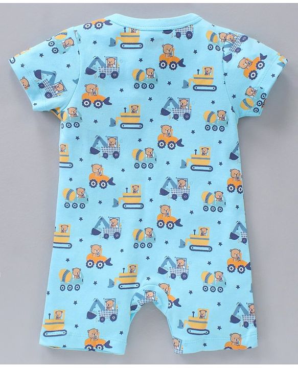 Babyhug 100% Cotton Half Sleeves Romper Multiprint Pack Of 3 - Multicolor