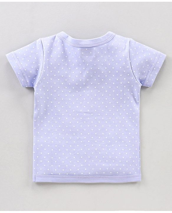 Babyhug Half Sleeves 100% Cotton Vests Dot Stripe And Floral Print Pack Of 5 - Pink Peach Purple