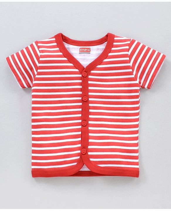 Babyhug Half Sleeves 100% Cotton Vests Set of 3 - Red Blue White
