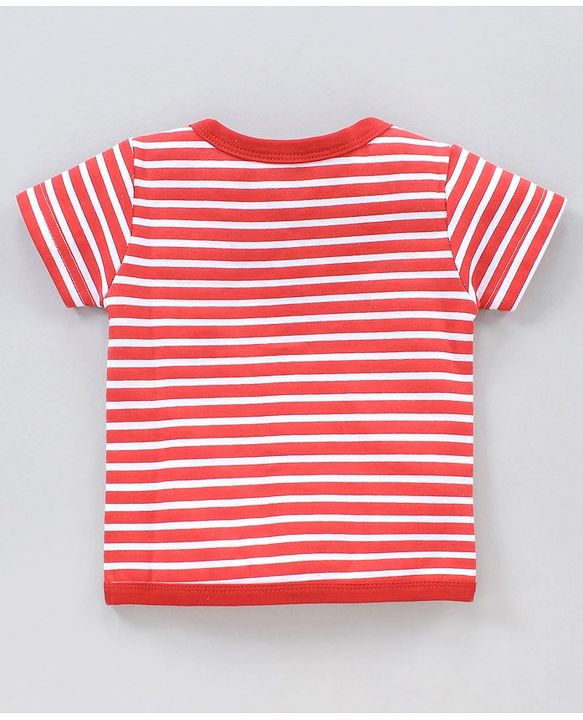 Babyhug Half Sleeves 100% Cotton Vests Set of 3 - Red Blue White