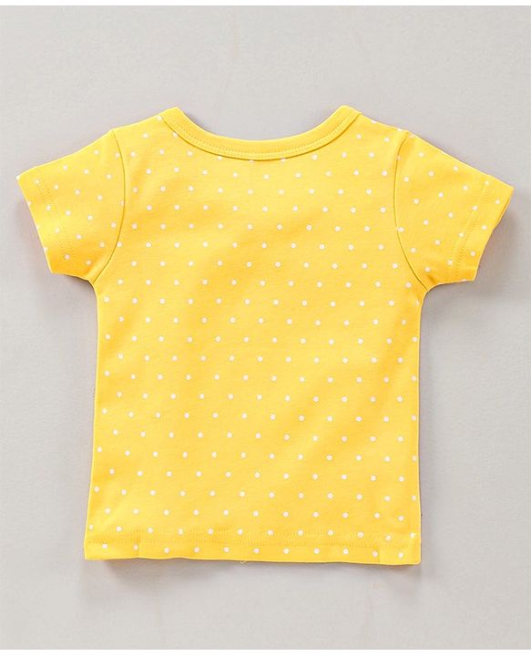 Babyhug Half Sleeves 100% Cotton Vest Floral And Stripe Print Pack Of 3 - Blue Yellow