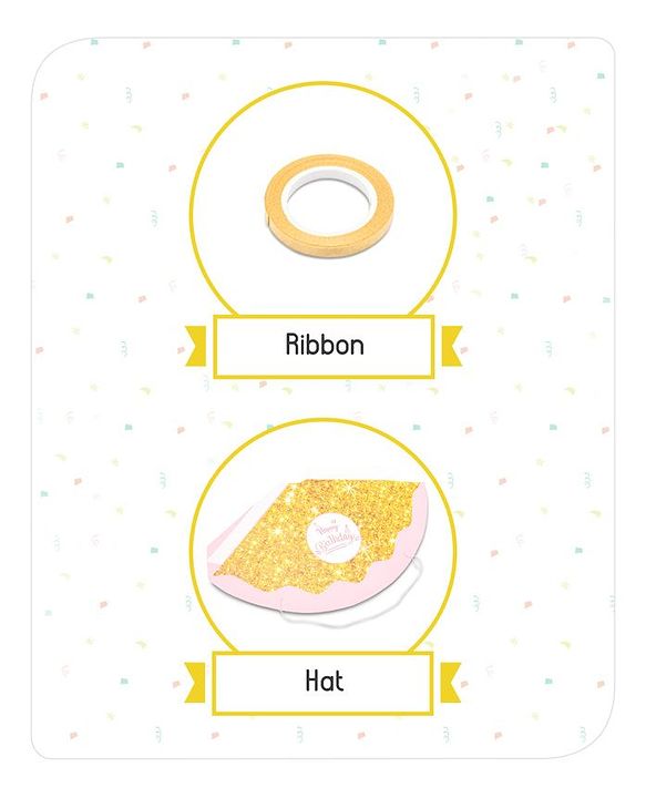 Babyhug Birthday Decor Kit Golden and Pink - Pack of 67