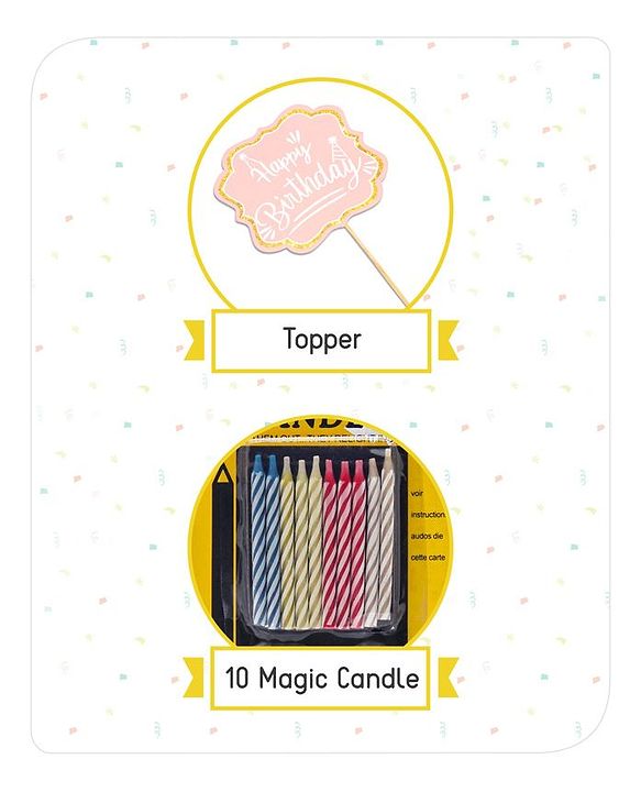Babyhug Birthday Decor Kit Golden and Pink - Pack of 67