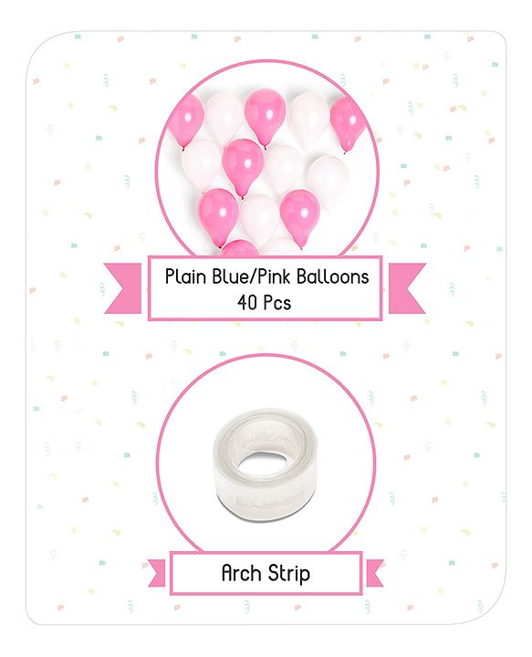 Babyhug 1st Birthday Decor Kit Pink - Pack of 48