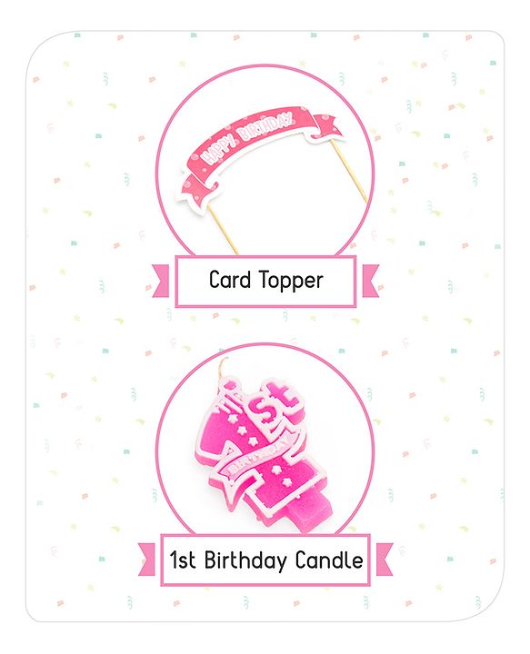 Babyhug 1st Birthday Decor Kit Pink - Pack of 48