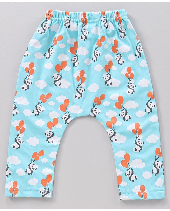 Babyhug Full Length Diaper Leggings Heart & Panda Print Pack Of 3 - Multicolor