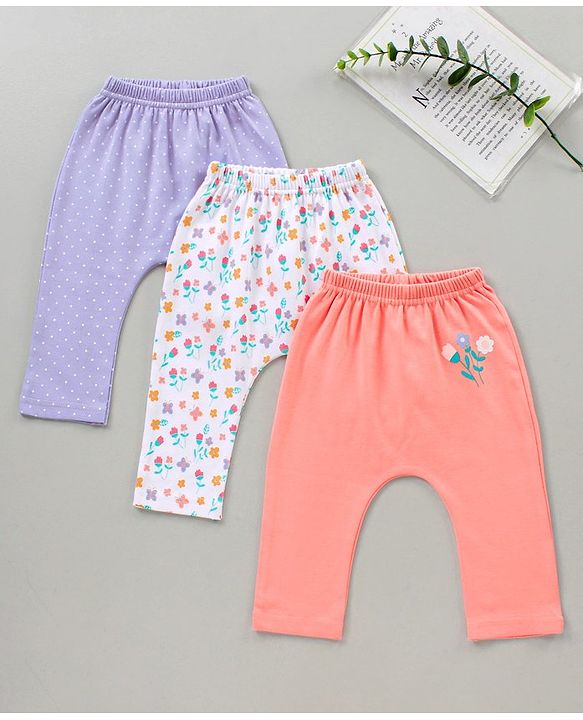 Babyhug Full Length Printed Diaper Pants Pack of 3 - Multicolor