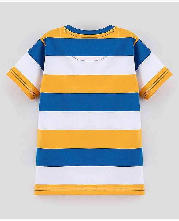 Pine Kids Half Sleeves T-Shirt & Shorts Set Striped - Yellow Blue