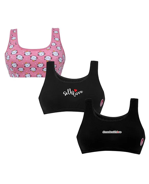 PINK Black Cat Bras for Women