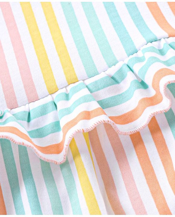 Babyhug 100% Cotton Striped Onesies - Multicolor