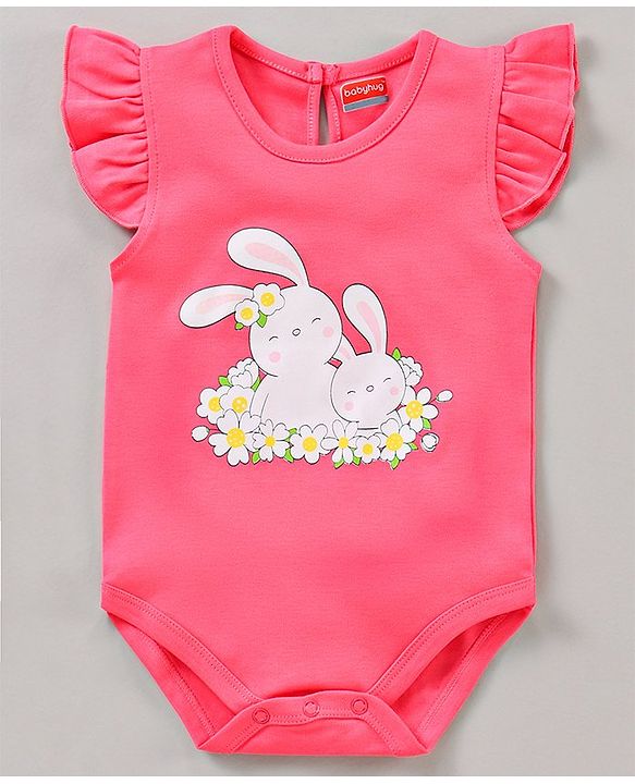 Babyhug 100% Cotton Flutter Sleeves Onesies Multi Print Pack of 3 - Multicolour
