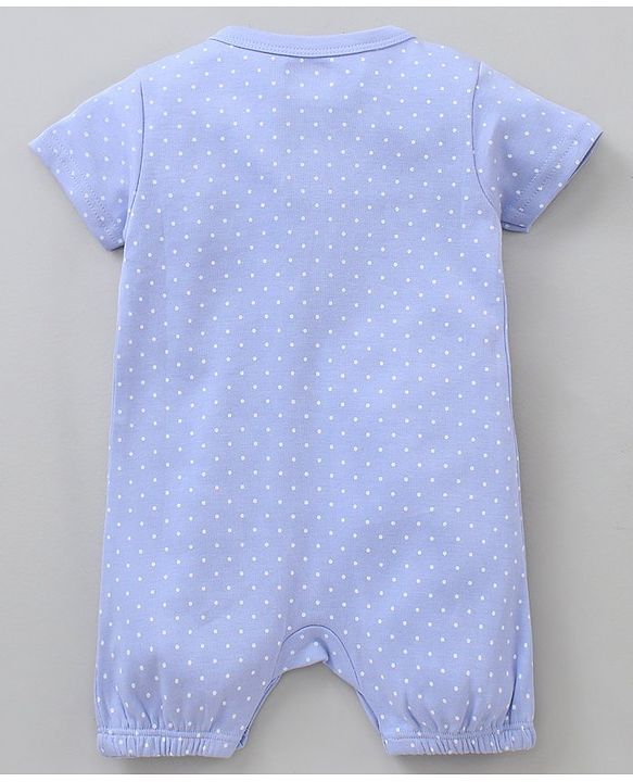 Babyhug 100% Cotton Printed Romper Pack of 2 - Blue White