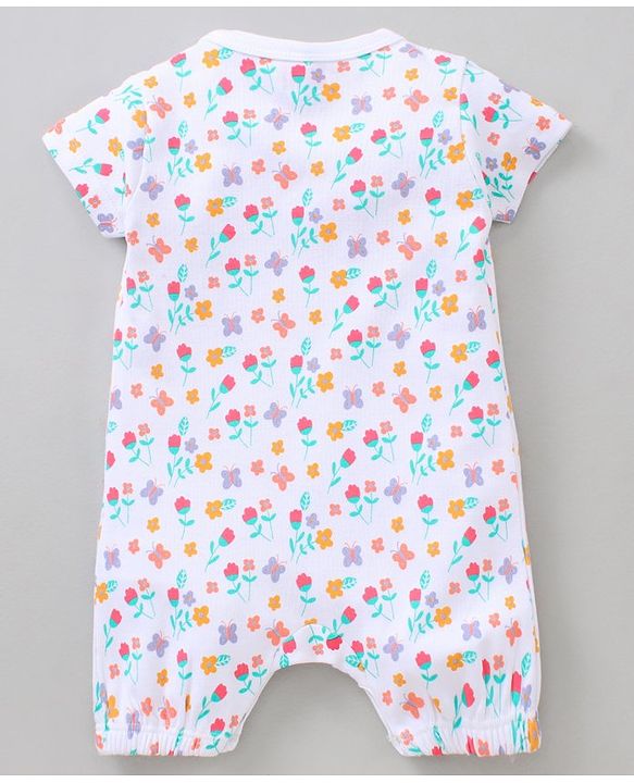 Babyhug 100% Cotton Printed Romper Pack of 2 - Blue White