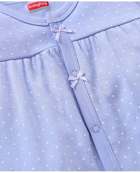 Babyhug 100% Cotton Printed Romper Pack of 2 - Blue White