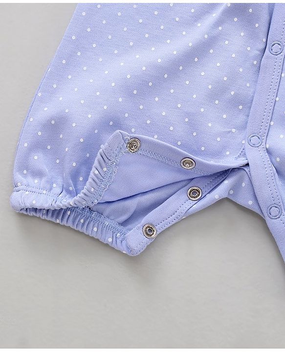 Babyhug 100% Cotton Printed Romper Pack of 2 - Blue White