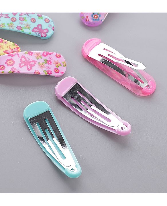 Pine Kids Floral Design Snap Clips Pack Of 12 - Multicolor