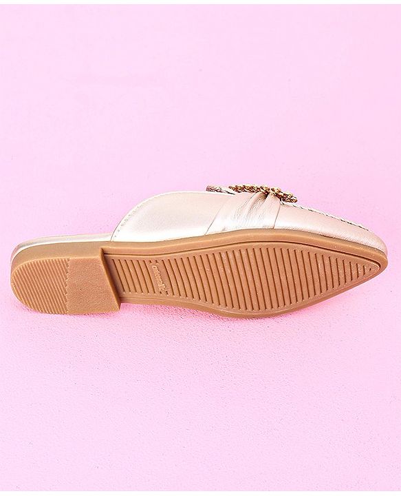 Cute Walk by Babyhug Stone Studded Sandals - Golden