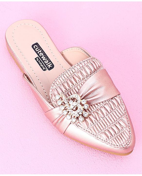 Cute Walk by Babyhug Stone Studded Sandals - Golden